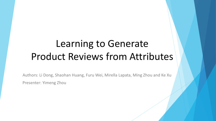 product reviews from attributes