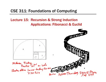 CSE 311: Foundations of Computing  Lecture 15:  Recursion &amp; Strong Induction  Applications: