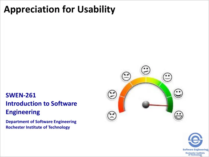 appreciation for usability