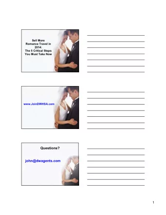 Questions?  john@dwagents.com  1  Why Sell DWs and Hs?  DWs continue exploding in popularity