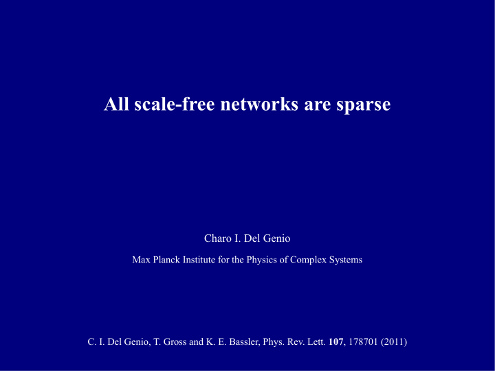 all scale free networks are sparse