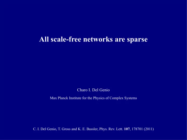 all scale free networks are sparse