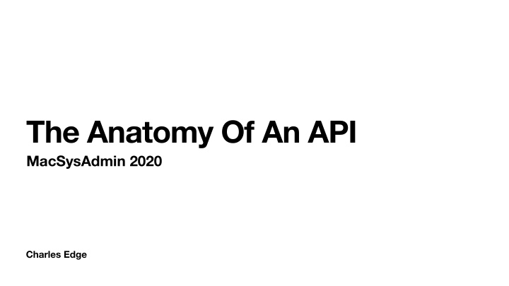 the anatomy of an api