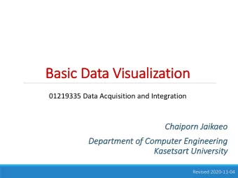 Ba  Basi  sic Data Visu  sualization  01219335 Data Acquisition and Integration  Chaipo  Chaiporn J