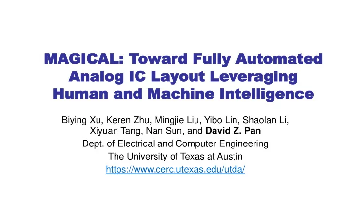 analog ic lay analog ic layout out le lever eraging ging