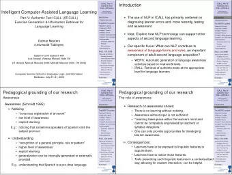 Introduction  Authentic Text  Authentic Text  ICALL (ATICALL)  ICALL (ATICALL)  Intelligent