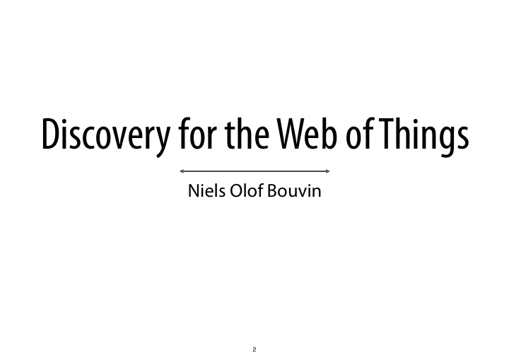 discovery for the web of things