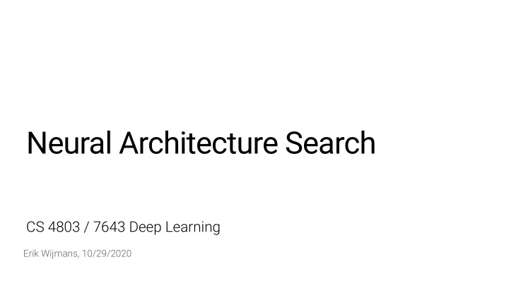 neural architecture search
