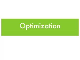 Optimization  Unconstrained optimization  Constrained optimization  Newton with equality