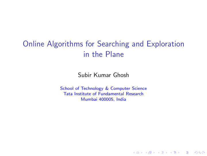 online algorithms for searching and exploration in the