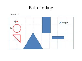 Path finding  Exercise 12-1  Visibility graph:  Nodes are corner points of all obstacles, start and