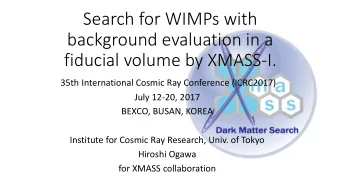 Search for WIMPs with  background evaluation in a  fiducial volume by XMASS-I.  35th International