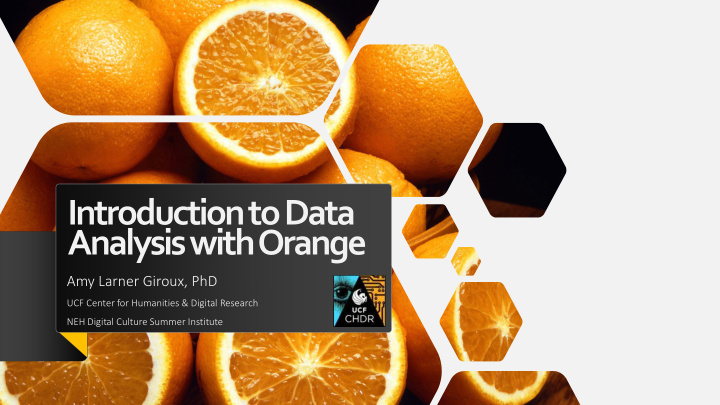 introduction to data analysis with orange