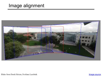 Image alignment  Slides from Derek Hoiem, Svetlana Lazebnik  Image source  Alignment applications