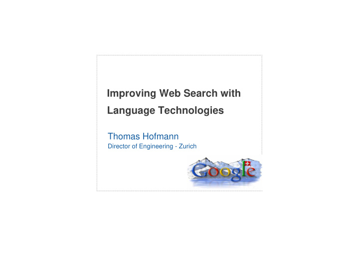 improving web search with language technologies