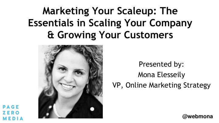 essentials in scaling your company