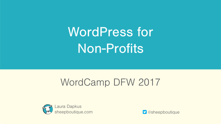 wordpress for non profjts