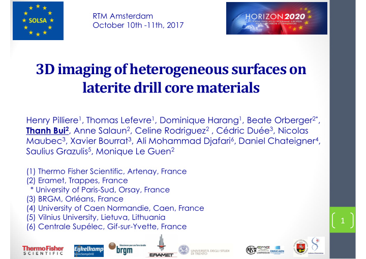 3d imaging of heterogeneous surfaces on laterite drill