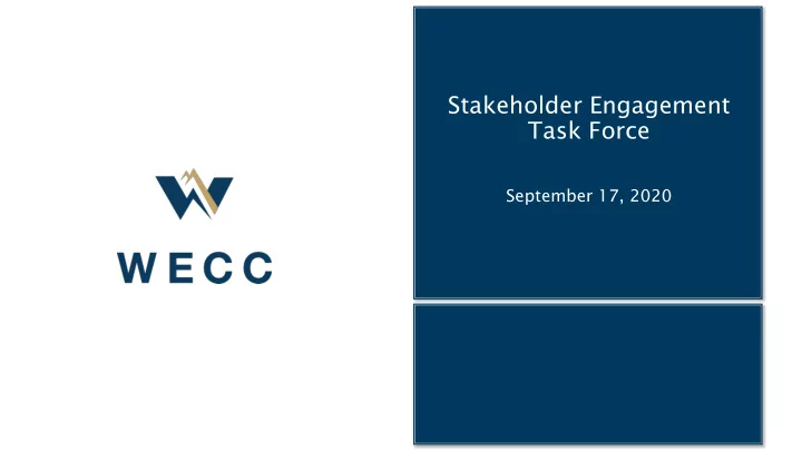 stakeholder engagement task force