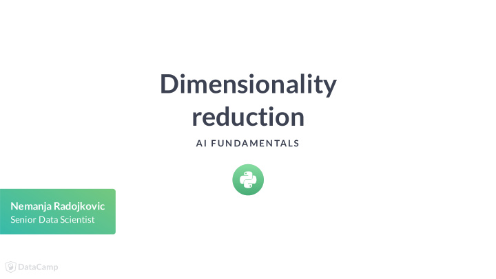 dimensionality reduction