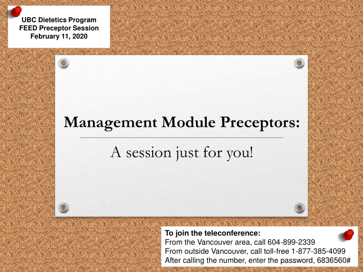 management module preceptors