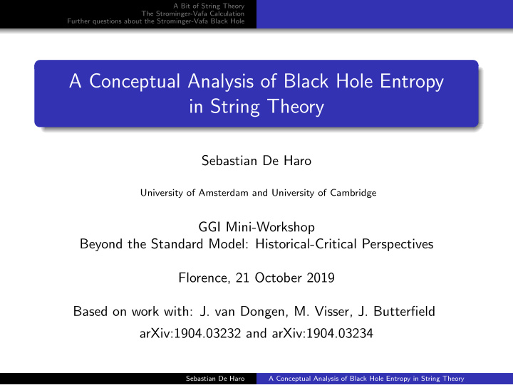 a conceptual analysis of black hole entropy in string