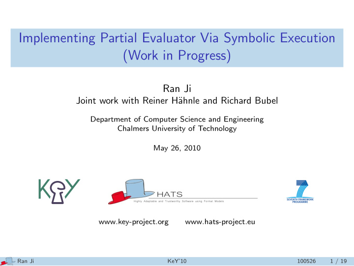 implementing partial evaluator via symbolic execution