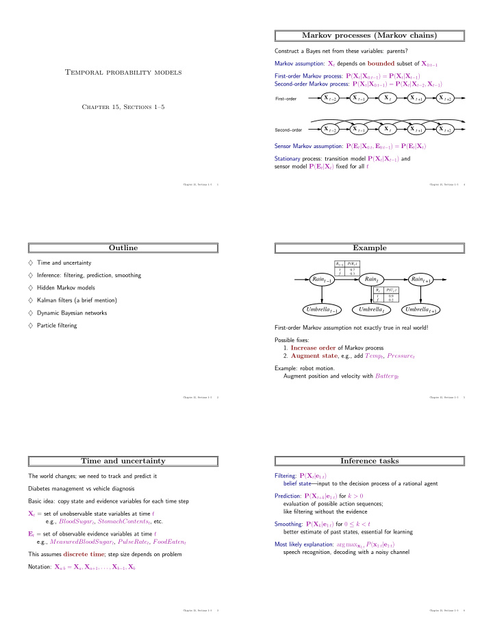 markov processes markov chains