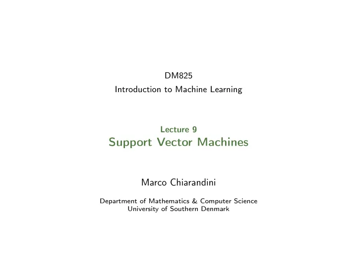 support vector machines