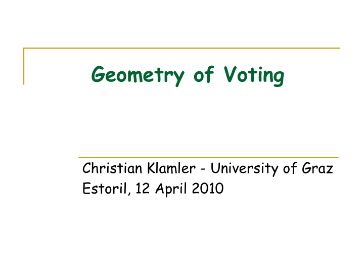 geometry of voting