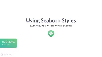 Using Seaborn Styles  DATA VIS UALIZ ATION  W ITH  S EABORN  Chris Moftt  Instructor  Setting