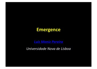 Emergence  LusMonizPereira UniversidadeNovadeLisboa   Superorganism