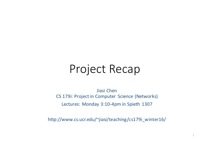 project recap