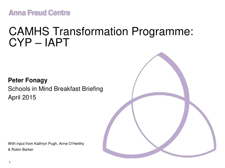 camhs transformation programme cyp iapt