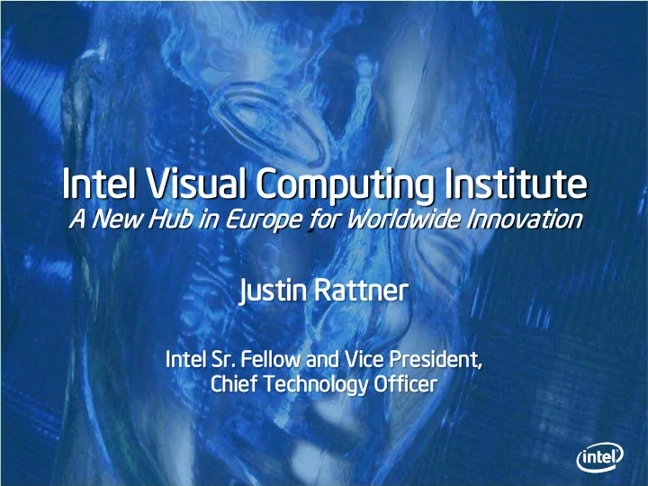 in intel l visu sual c computi ting in insti titu tute