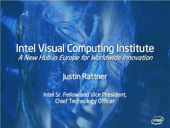 In  Intel  l Visu  sual C  Computi  ting In  Insti  titu  tute  A New H  Hub i  in E  Europ  ope