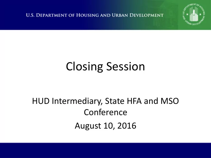 closing session