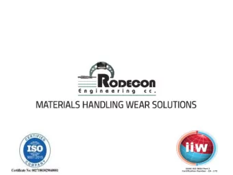 www.rodecon.co.za  Extra Abrasion Liner  (EAL)  www.rodecon.co.za  Extra Abrasion Liner  (EAL)