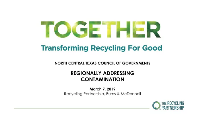 regionally addressing contamination