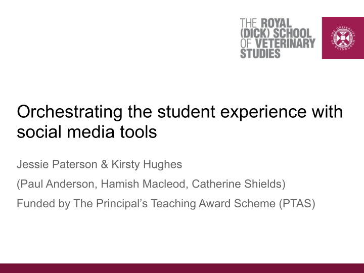 orchestrating the student experience with social media