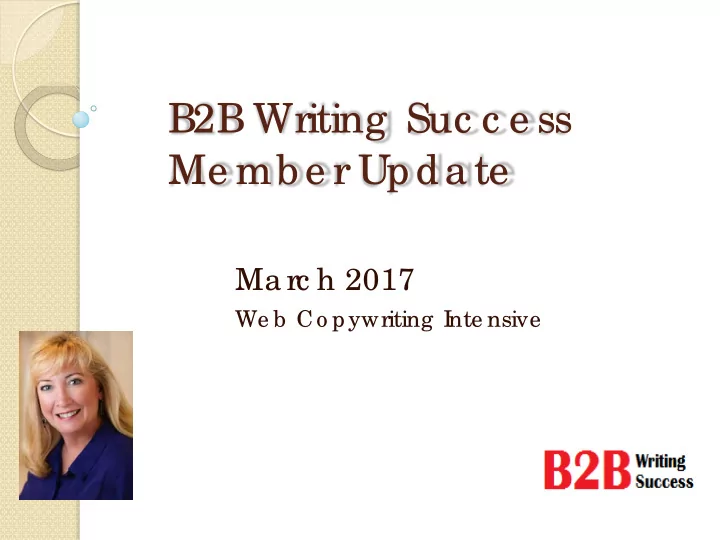 b2b writing suc c e ss me mb e r upda te