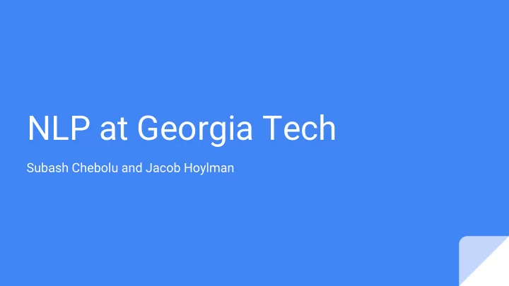 nlp at georgia tech