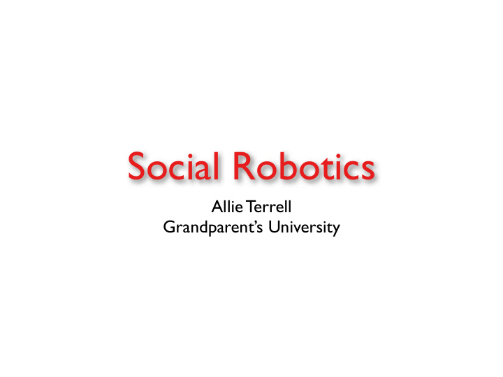 social robotics