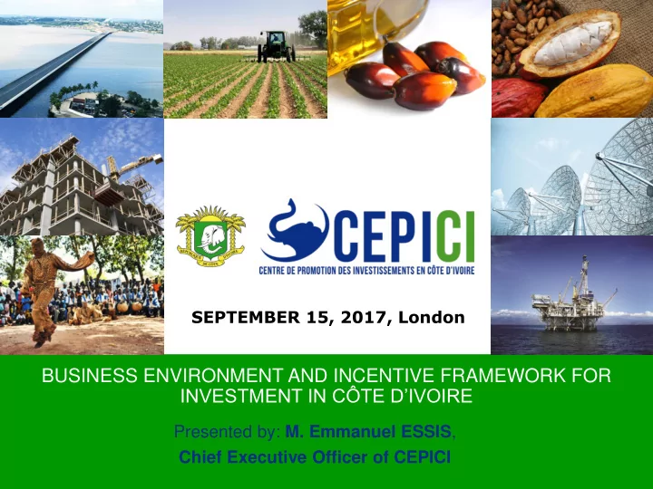 business environment and incentive framework for