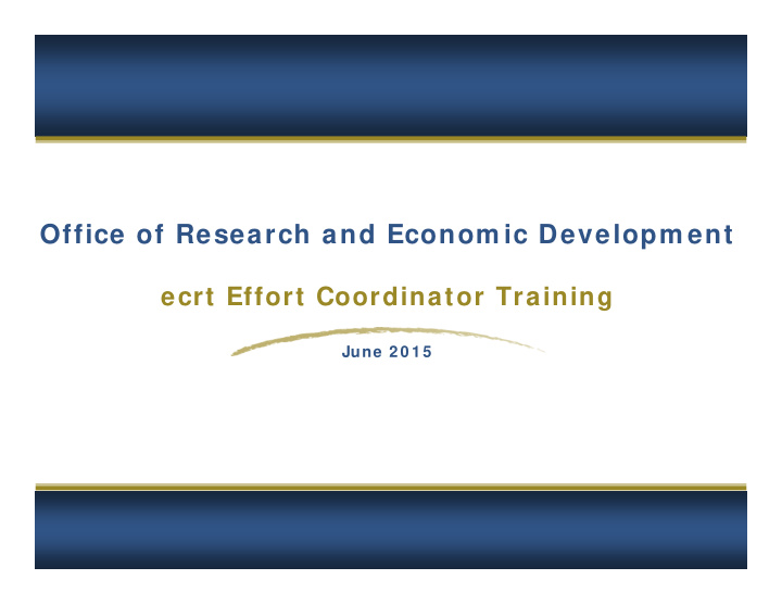 office of research and econom ic developm ent