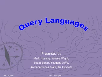 Presented by  Mark Hosang, Wayne Wight,  Sedat Behar, Yevgeny Ioffe,  Archana Suhas Joshi, Izi