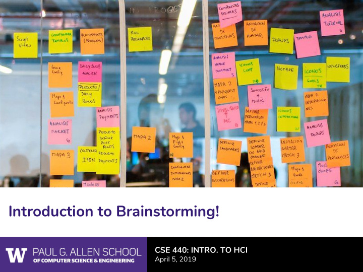 introduction to brainstorming