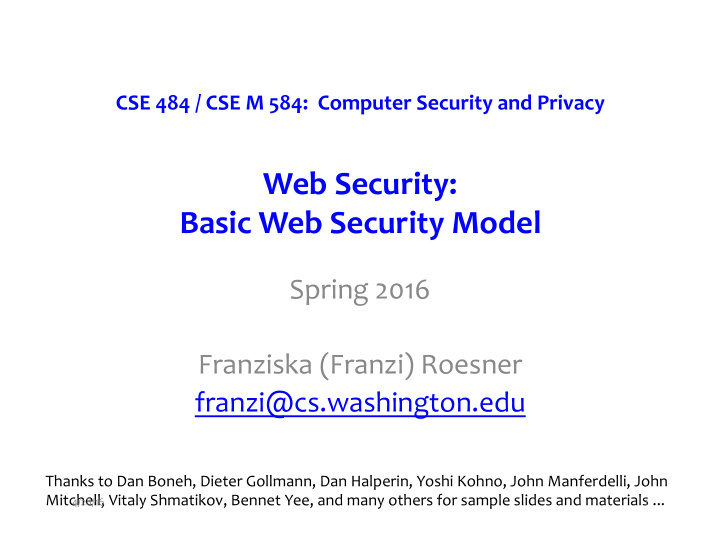 web security basic web security model spring 2016