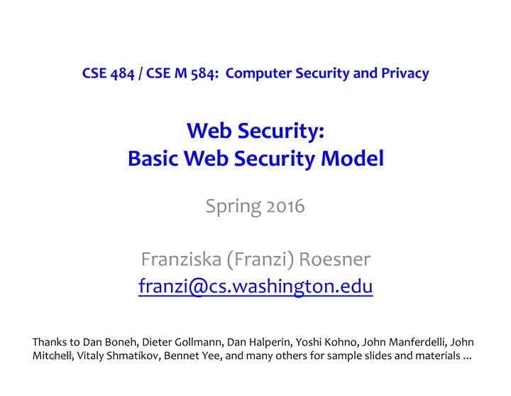 web security basic web security model spring 2016