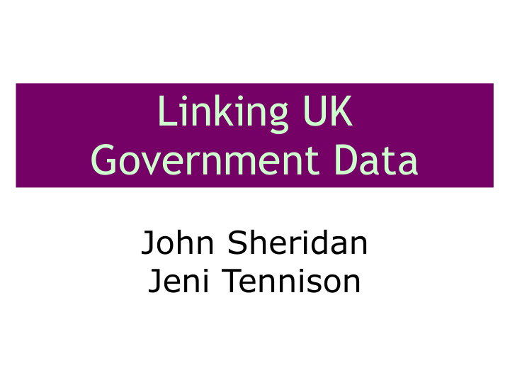 linking uk government data